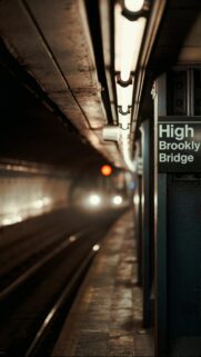 Cinematic NYC Subway Station Tunnel Wallpaper for Mobile