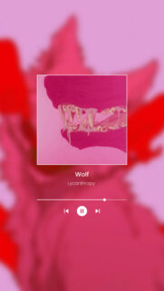 Aesthetic Wolf Lycanthropy Music Player Interface Wallpaper for Mobile