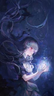 Ethereal Anime Girl Holding Glowing Magical Light Wallpaper