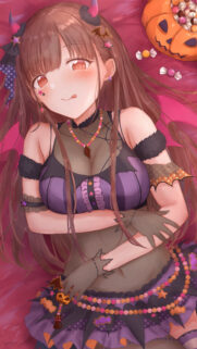 Cute Anime Girl Halloween Demon Costume Wallpaper for Mobile
