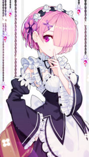 Cute Ram Re Zero Maid Anime Girl High Quality Mobile Wallpaper
