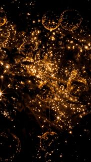Stunning Golden Christmas Tree Ornaments and Glowing Fairy Lights Mobile Wallpaper