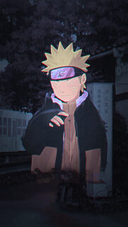 Aesthetic Naruto Uzumaki Glitch Effect Mobile Wallpaper for Fans