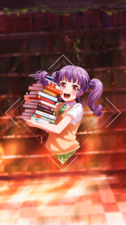 Cute Anime Girl Carrying Books Library Aesthetic Mobile Wallpaper