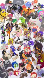 Vibrant Splatoon Characters Collage Wallpaper for Mobile