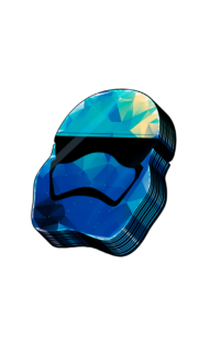 Abstract Geometric Stormtrooper Helmet Blue Polygonal Mobile Wallpaper