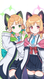 Cute Anime Cat Girls Duo Aesthetic Mobile Wallpaper High Resolution