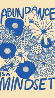 Abundance is a Mindset Floral Aesthetic Manifestation Vision Board Wallpaper