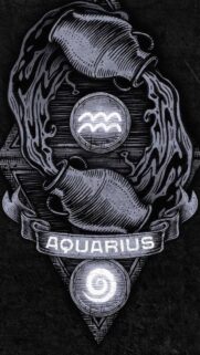Mystical Aquarius Zodiac Celestial Aesthetic Art 4K Phone Wallpaper