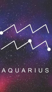 Aquarius Zodiac Cosmic Constellation Symbol Phone Wallpaper