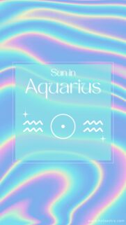 Sun in Aquarius Zodiac Sign Aesthetic Phone Wallpaper