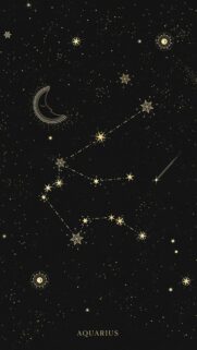 Minimalist Celestial Aquarius Constellation Zodiac Phone Wallpaper