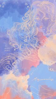 Ethereal Aquarius Zodiac Sign Astrology Art Phone Wallpaper
