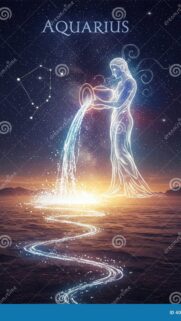 Ethereal Aquarius Zodiac Constellation Art for Desktop Wallpaper