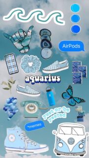 Aesthetic Aquarius Zodiac Sign Manifestation Vision Board Wallpaper