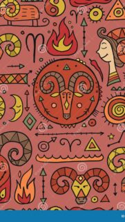 Fiery Aries Zodiac Aesthetic Symbol and Astrology Art Wallpaper