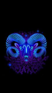 Neon Aries Zodiac Fire Sign Symbol High Definition Phone Wallpaper