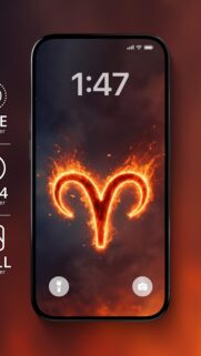 Fiery Aries Zodiac Symbol Astrological Phone Wallpaper