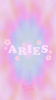 Aries Zodiac Aesthetic Pastel Floral Horoscope Phone Wallpaper