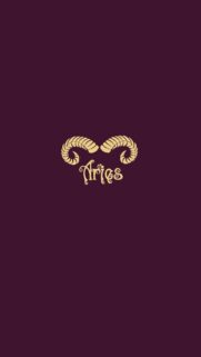 Minimalist Aries Zodiac Sign with Golden Ram Horns Mobile Wallpaper