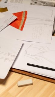 Creative Fashion Sketching and Design Process Desktop Wallpaper