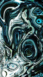 Abstract Electric Blue Swirls Liquid Art Mobile Wallpaper