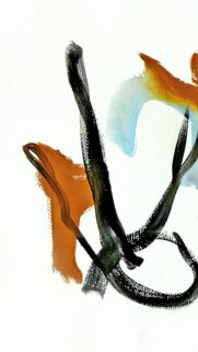 Minimalist Abstract Ink Brush Strokes Artistic Mobile Wallpaper