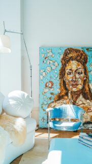 Abstract Artistic Interior Design and Mosaic Portrait Wallpaper