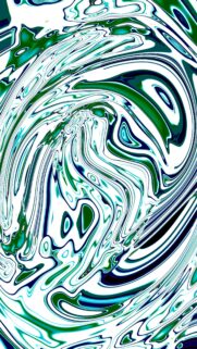 Abstract Swirling Liquid Marble Green and Blue Digital Art Wallpaper
