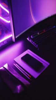 Aura Gradient Violet Manifestation Desk Spiritual Energy Wallpaper