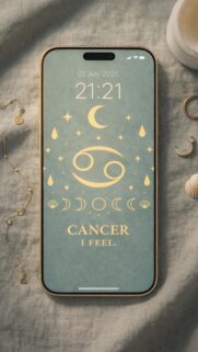 Aesthetic Cancer Zodiac Sign Moon Phase Spiritual Phone Wallpaper