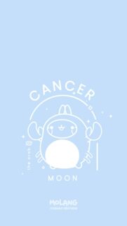 Cute Cancer Moon Zodiac Aesthetic Art for iPhone and Android Wallpaper