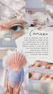 Aesthetic Cancer Zodiac Sign Empowerment and Daily Horoscope Wallpaper