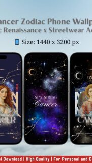 Cancer Zodiac Renaissance Aesthetic Art High-Resolution Phone Wallpaper