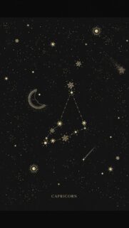 Minimalist Capricorn Zodiac Constellation Earth Sign Aesthetic Wallpaper
