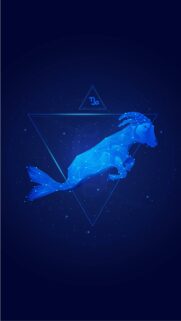 Geometric Capricorn Zodiac Constellation Blue Aesthetic Wallpaper