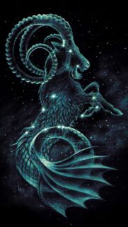 Cosmic Capricorn Zodiac Constellation Sea Goat Spiritual Art Wallpaper