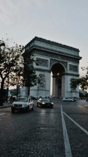 Arc de Triomphe Paris Sunset Street View Mobile Wallpaper