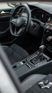 Luxury Volkswagen Car Interior Steering Wheel and Dashboard Wallpaper