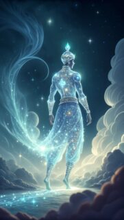Celestial Cosmic Being Manifestation and Spiritual Energy Wallpaper