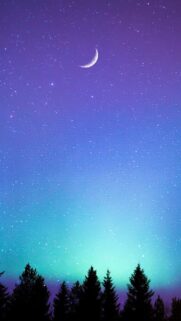 Crescent Moon Celestial Sky Aura Energy Spiritual Phone Wallpaper