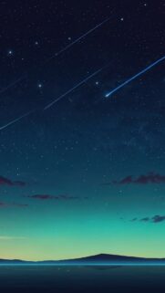Celestial Shooting Stars and Cosmic Manifestation Night Sky Wallpaper
