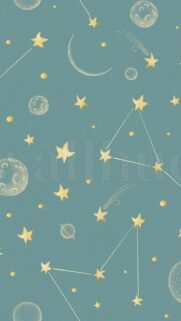 Celestial Constellation and Moon Phase Astrology Aesthetic Wallpaper