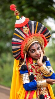 Stunning Traditional Indian Folk Dancer Artistic Mobile Wallpaper