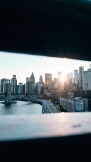 New York City Sunset Brooklyn Bridge Skyline Mobile Wallpaper