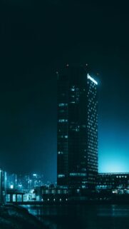 Four Seasons Hotel Skyscraper at Night City View Mobile Wallpaper