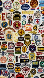 Vintage Patches Collection Collage Retro Style Mobile Wallpaper
