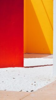 Minimalist Red and Yellow Geometric Abstract Phone Wallpaper