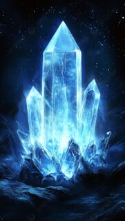 Magical Blue Crystal Energy Power and Manifestation Phone Wallpaper