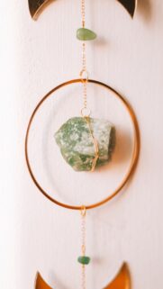 Green Aventurine Crystal Moon Phase Spiritual Aesthetic Wallpaper